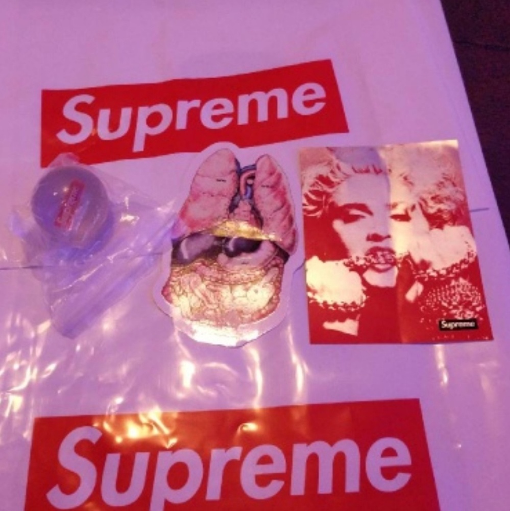 Supreme bouncy ball and stickers